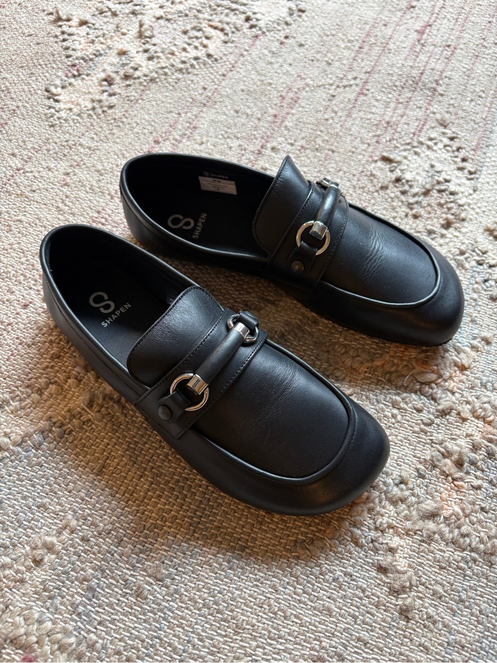 Shapen Versa Loafers Leather Slip-On Loafers with Silver Bit